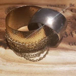 Costume set of 2 cuff bracelets